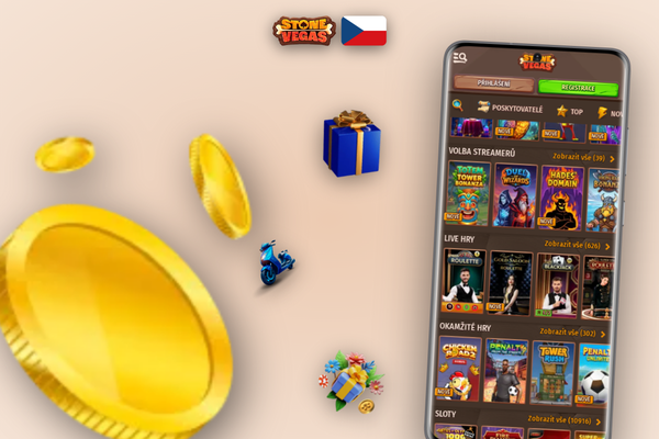 Srovnání nativní aplikace a mobilního prohlížeče Stonevegas Casino na dvou telefonech
