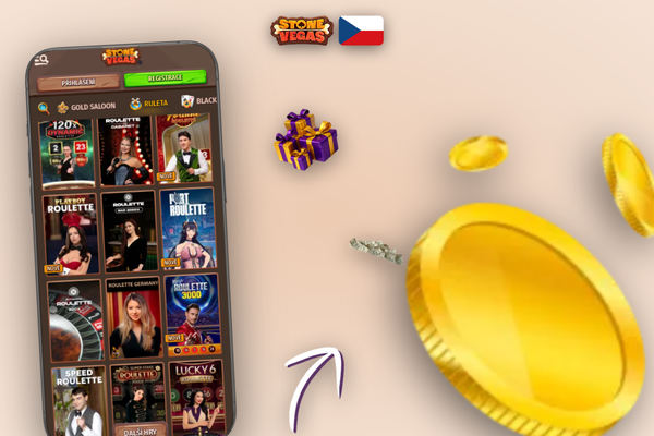 Push notifikace o připsaném bonusu v mobilní aplikaci Stonevegas Casino na telefonu