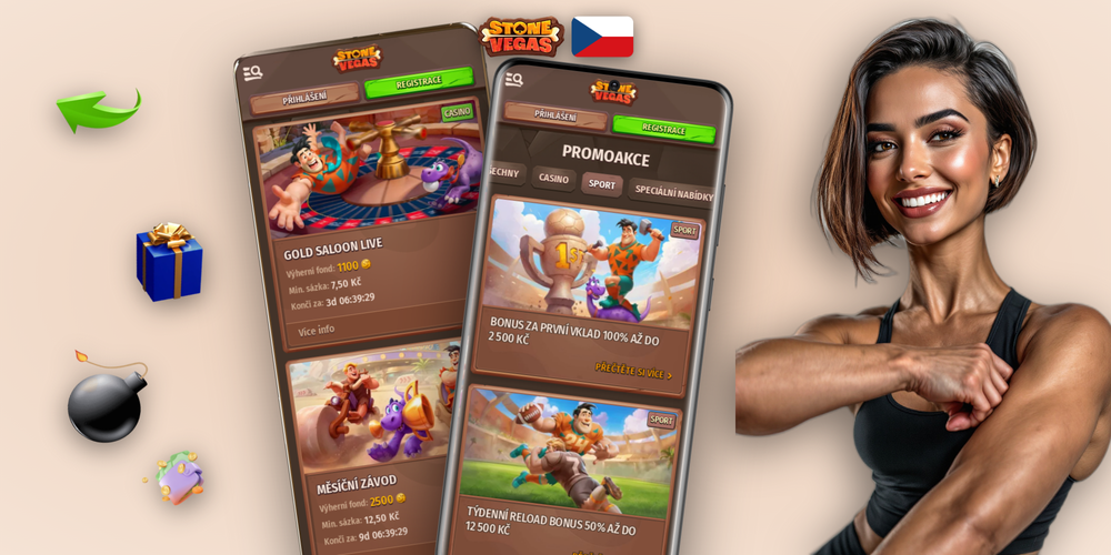 Stonevegas Casino kód MAXCZ21 se symboly karet, mincí a válců slotu