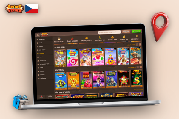 Hráč využívá zákaznickou podporu Stonevegas Casino přes živý chat na notebooku